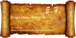 Engelman Henrik névjegykártya